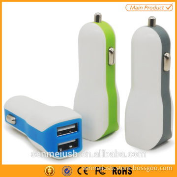 colorful 2 usb port 2.1a mobile phone car charger